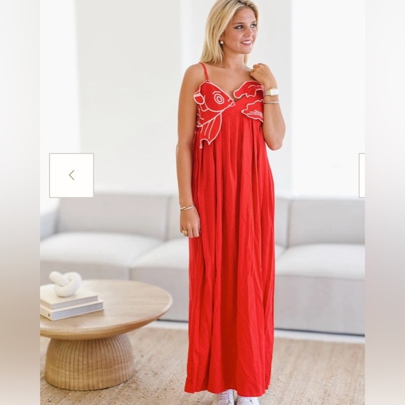Red Fish Maxi Dress - Picture 2 of 3